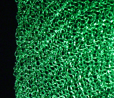 デミスターウェーブ金網　緑色の光の透過
